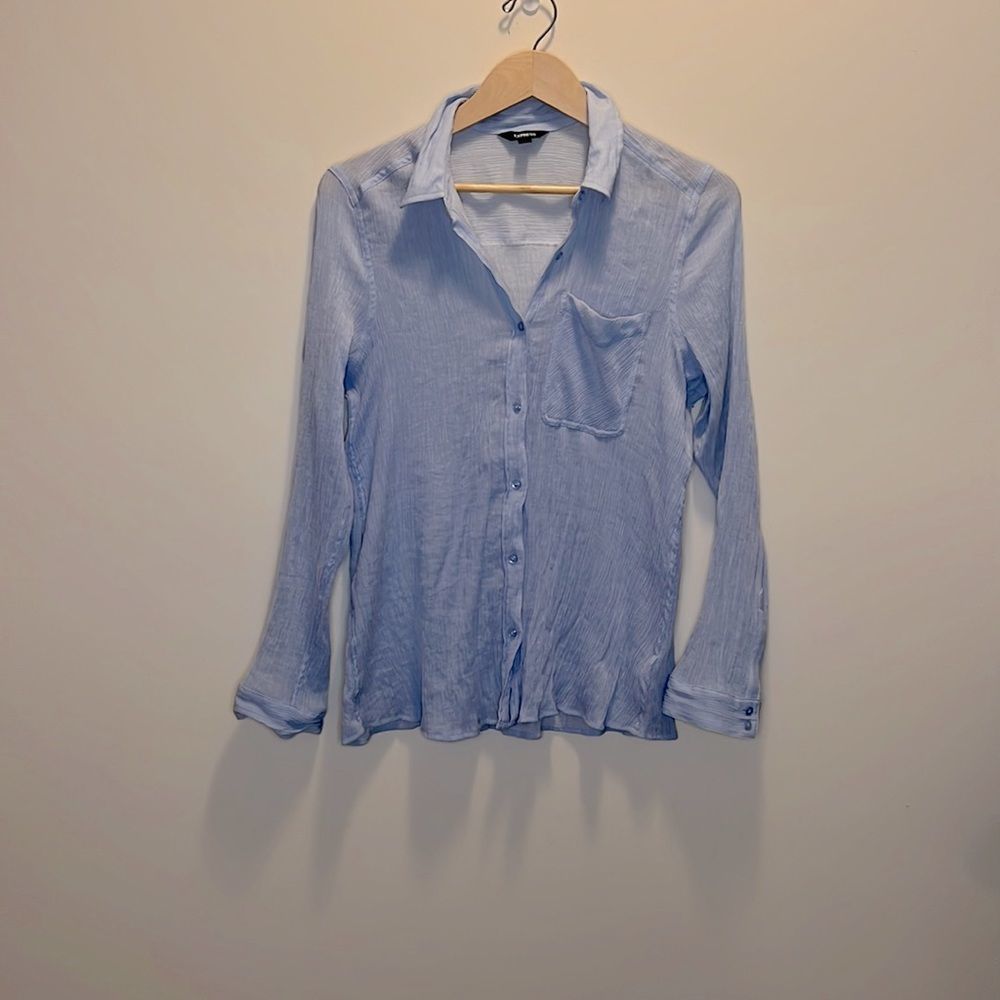 Express Blue Button Down